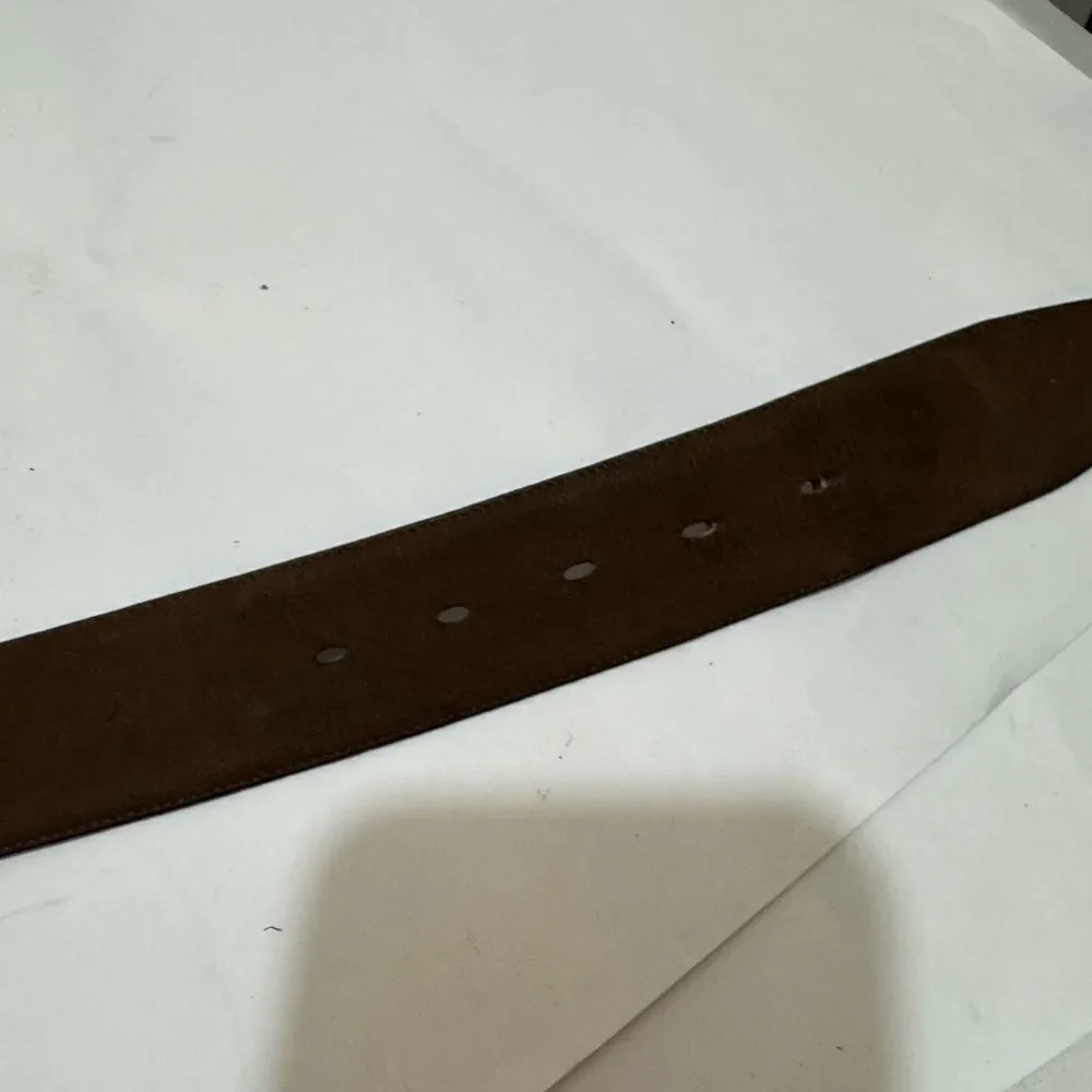 Genuine Buffalo Calf Cowhide Lined Leather Buckle men’s Belt - Picture 4 of 5